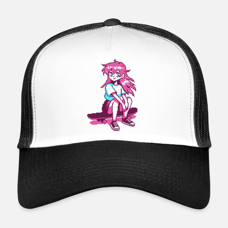 8bit SK8er GRL - Casquette trucker - blanc/noir