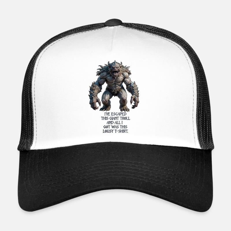 Problème de troll - Casquette trucker  - blanc/noir