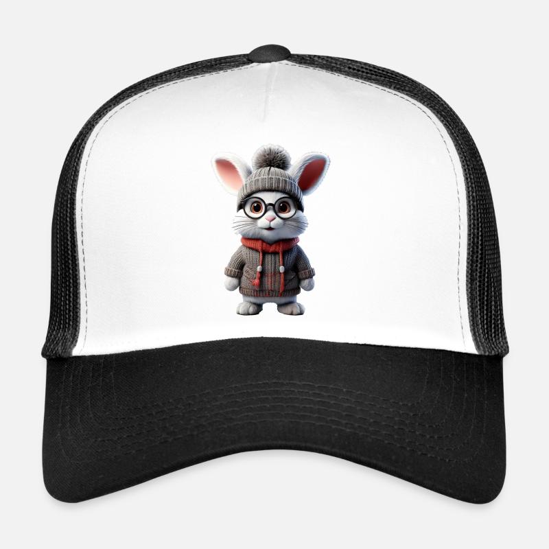 Mignon lapin avec pull tricoté Casquette trucker 