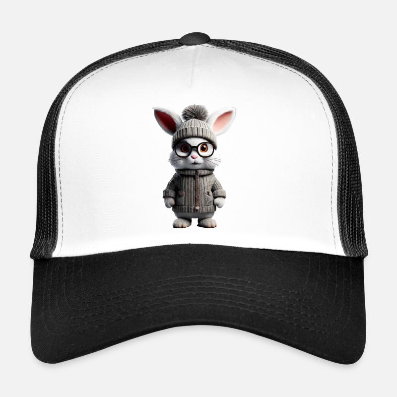 A cute little rabbit with a knitted vest Trucker Cap