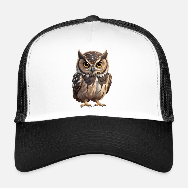 Young brown owl - Trucker Cap - white/black