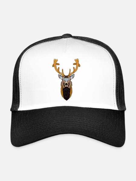 Cerf - Casquette trucker  - blanc/noir - Devant
