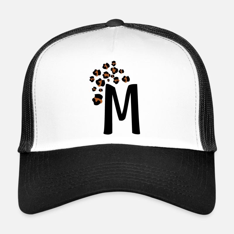 Buchstabe M Leopard Muster Trucker Cap