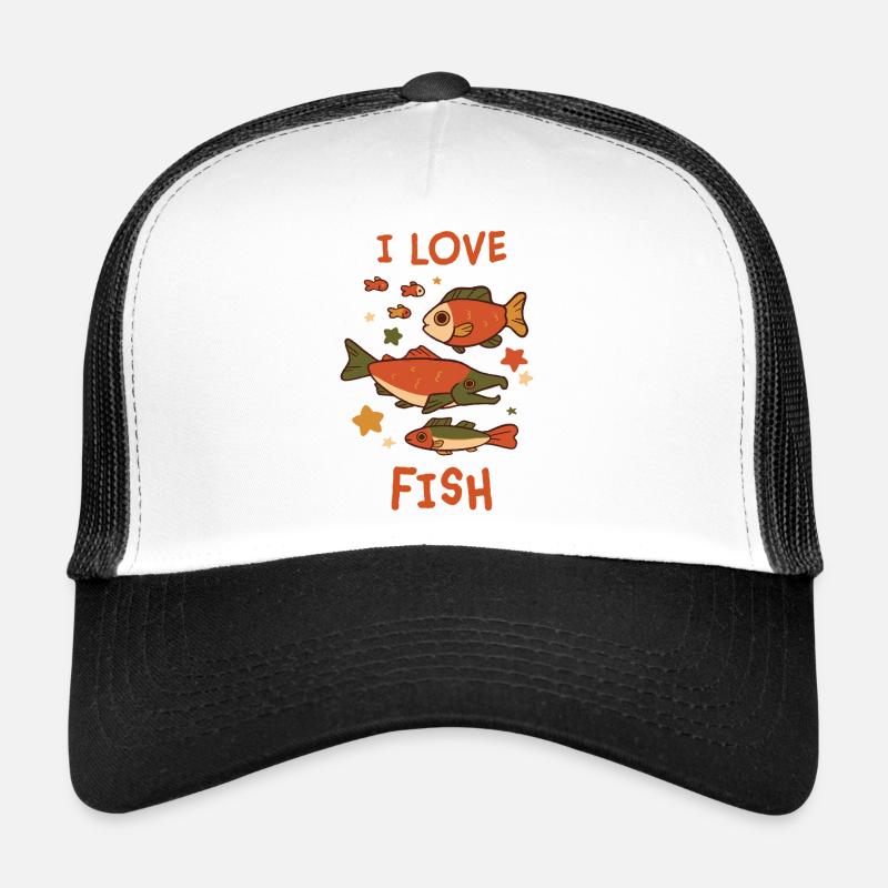 J’aime le poisson – Design de poisson ludique Casquette trucker 