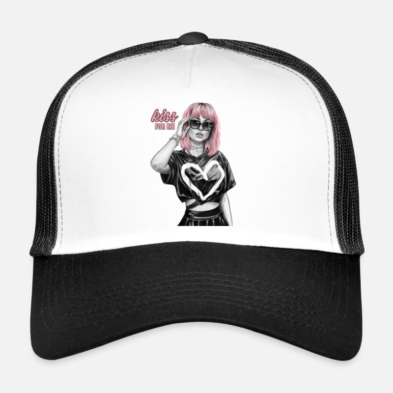 embrasse pour moi - Casquette trucker - blanc/noir