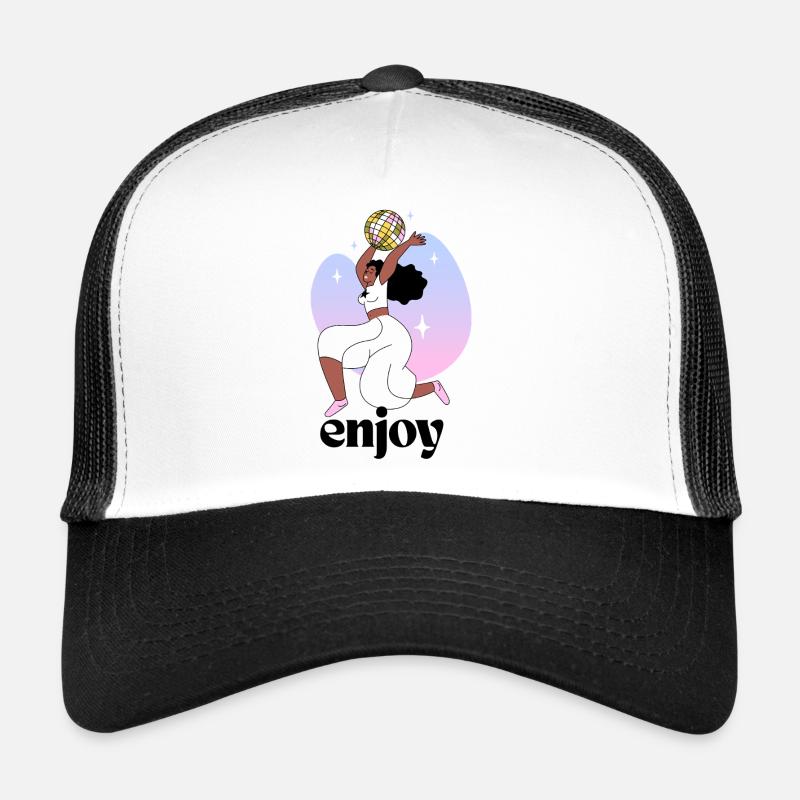 Tanzendes Mädchen mit Discoball-Illustration Trucker Cap