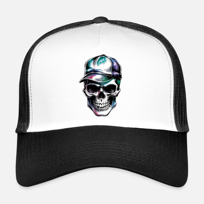 Crâne avec capuchon Casquette trucker 