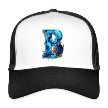 Letter B for Bernd - Trucker Cap - white/black - Front
