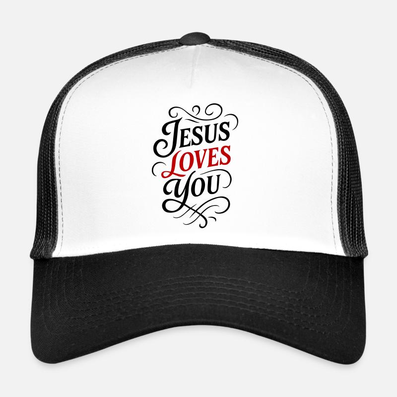 Jesus Liebt Dich - Trucker Cap - Weiß/Schwarz