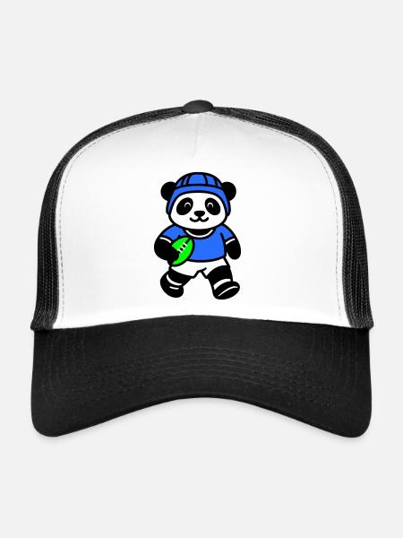 Panda rugby - Casquette trucker  - blanc/noir - Devant
