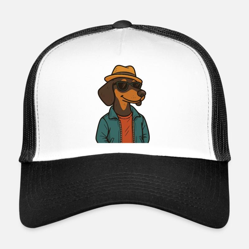 Chien cool dans le style de la rue Casquette trucker 