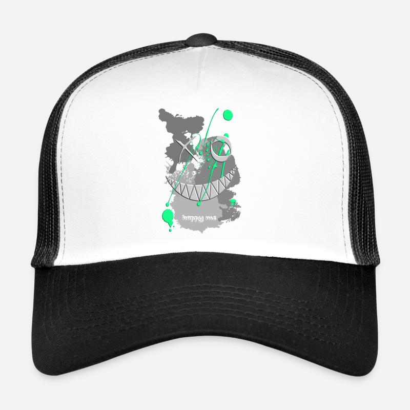sourire heureux moi vert éclaboussures de couleur Casquette trucker 