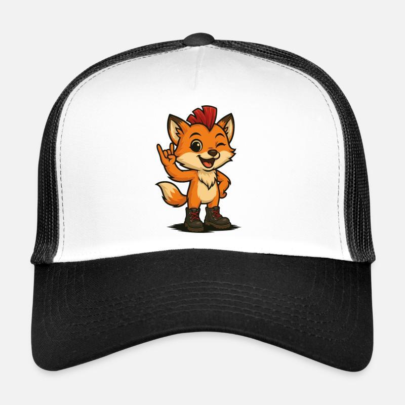 Fox with punk power Trucker Cap