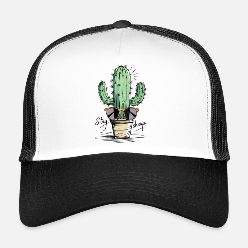 Conception de lunettes de soleil Cactus - Casquette trucker  - blanc/noir