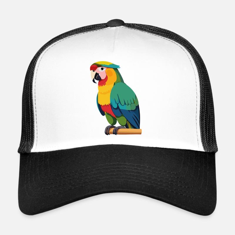 Bunter Papagei nach dem Vorbild der Kunst Trucker Cap