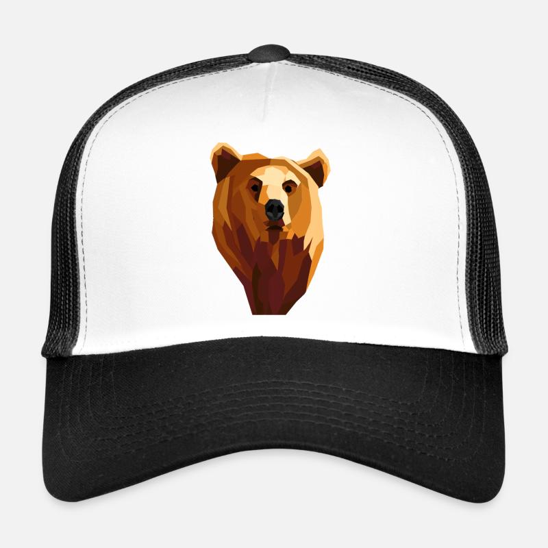 Low poly geometric bear Trucker Cap