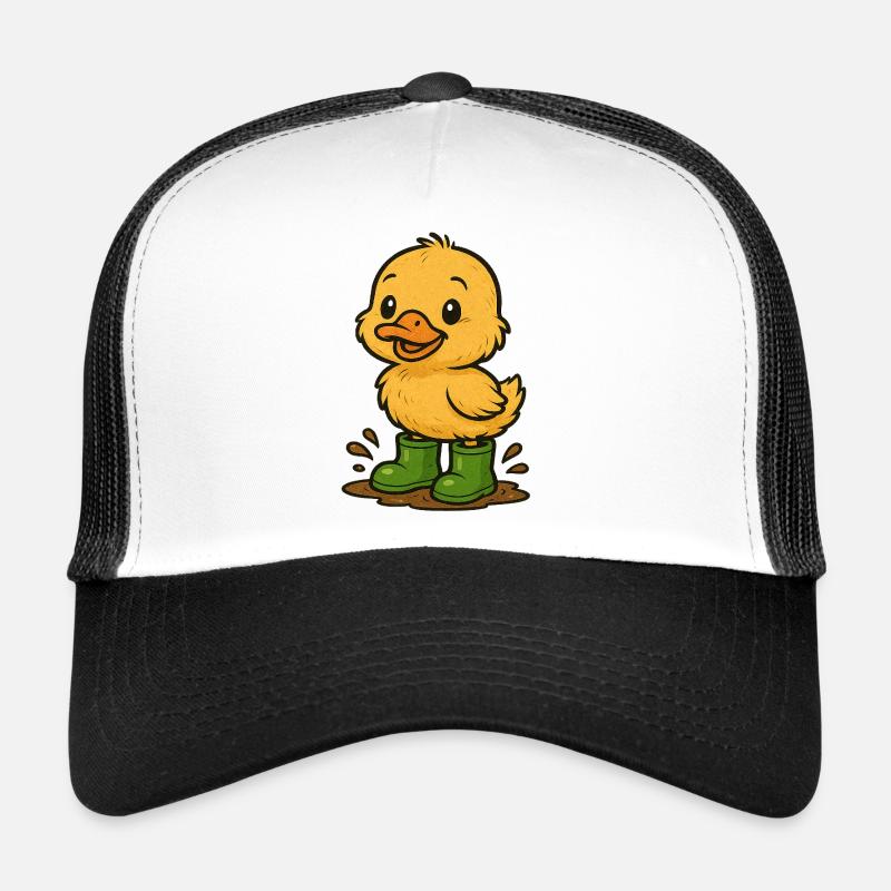 Cute duckling with rubber boots Trucker Cap