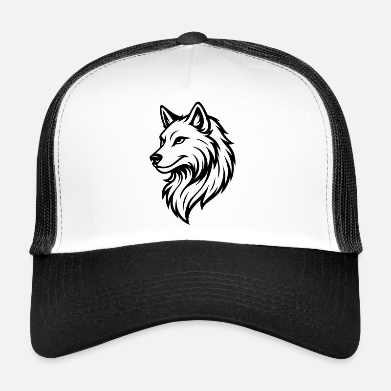 Silhouette de loup Casquette trucker 