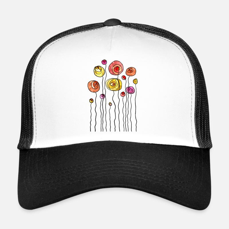 Thème abstrait fleur de printemps Casquette trucker 