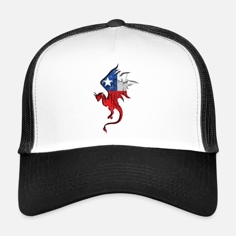 Drapeau du Chili - Chili - Silhouette de dragon Casquette trucker 