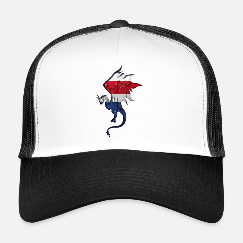 Drapeau du Costa Rica - Silhouette de dragon Casquette trucker 