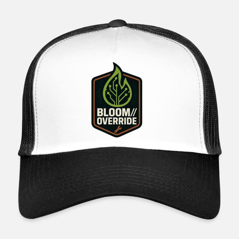 Bloom // Override – Solarpunk Emblem Trucker Cap