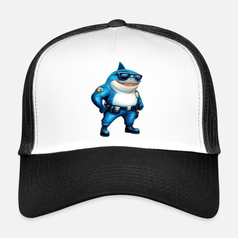Policeman Shark Trucker Cap