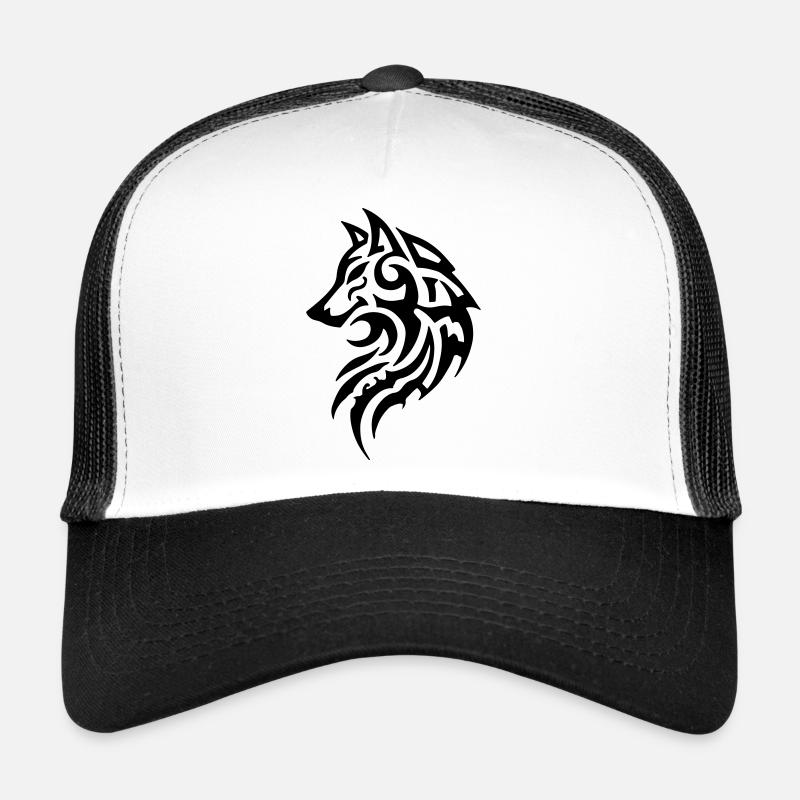 Wolf Tribal Tattoo Trucker Cap