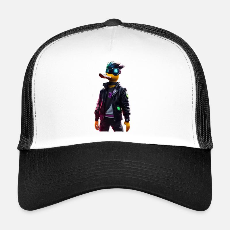 Cyber Pato Duck Digital Design Trucker Cap