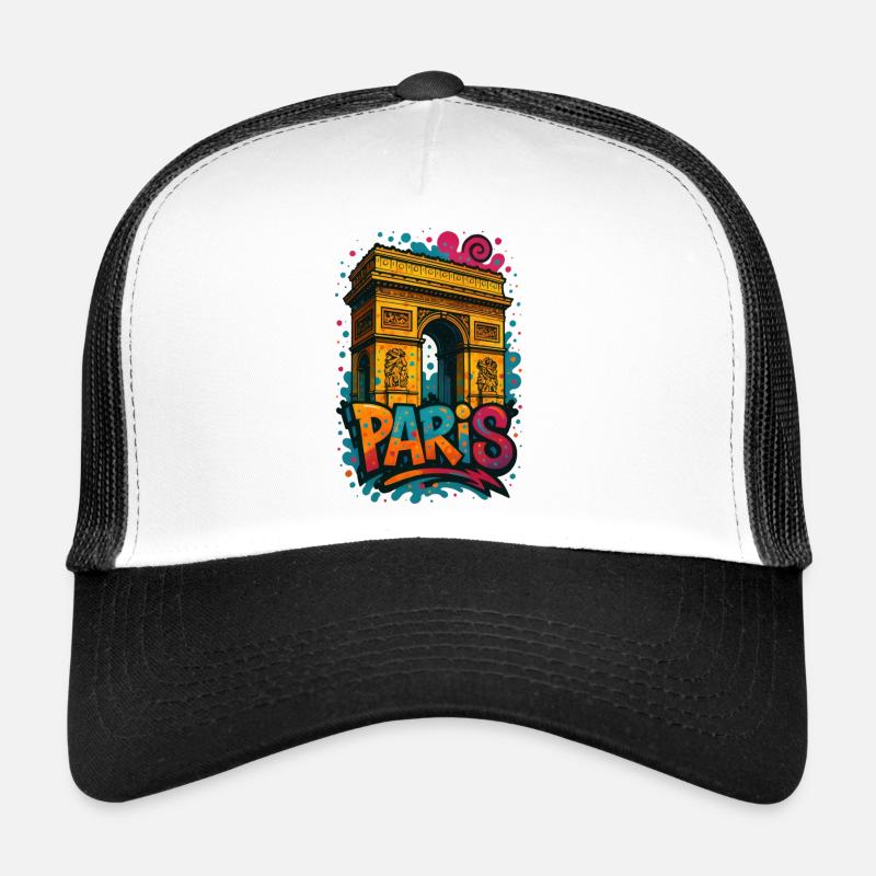 Chemise Paris Arc de Triomphe – Conception de style graffiti Casquette trucker 