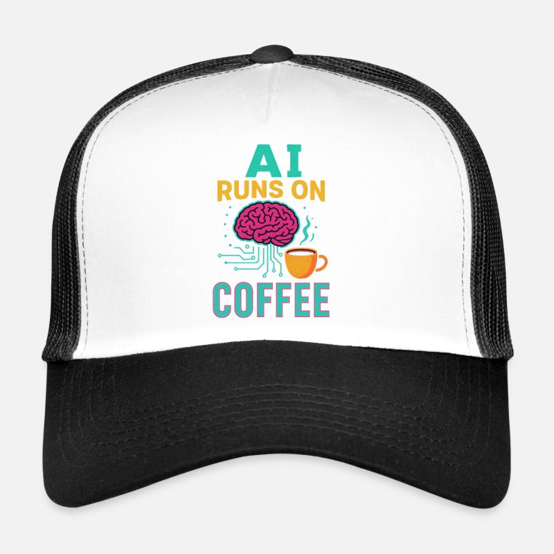 AI runs on coffee - Trucker Cap - white/black