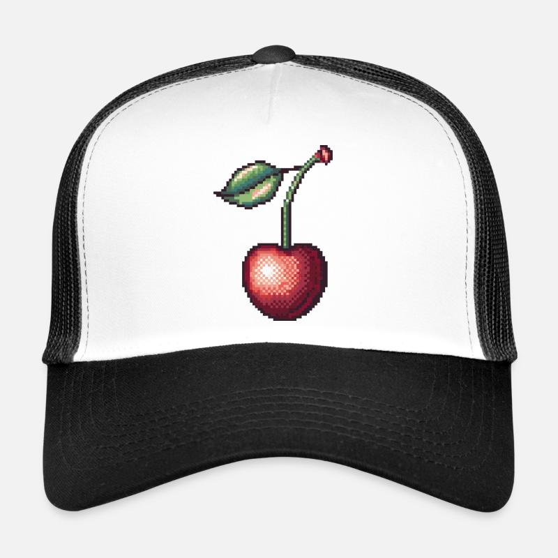 Cerise Pixel Rétro Casquette trucker 