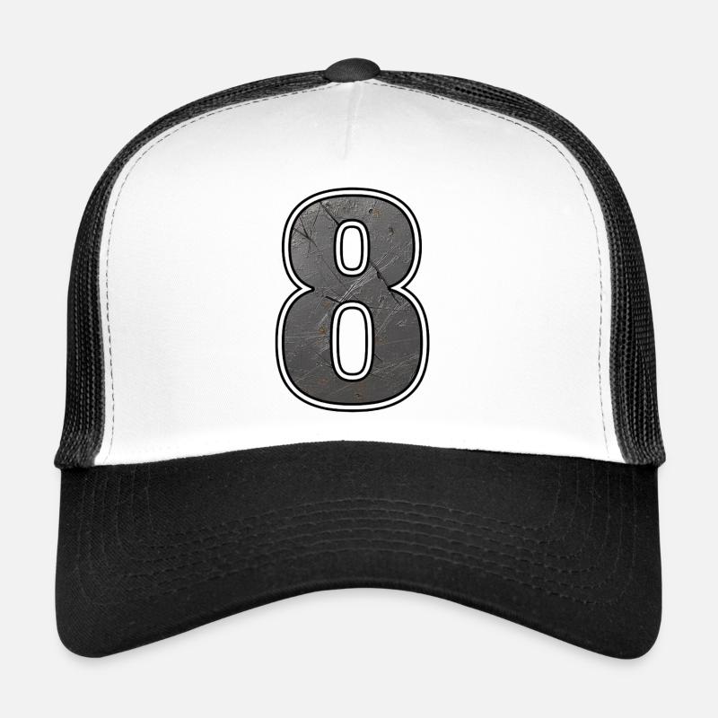 Weathered Eight Metal Texture Trucker Cap