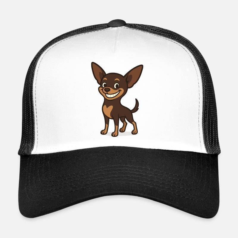 Grinsender Chihuahua Cartoon Hund Trucker Cap