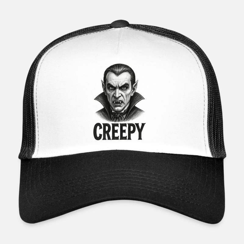 Vampire terrifiant - Halloween - Casquette trucker  - blanc/noir