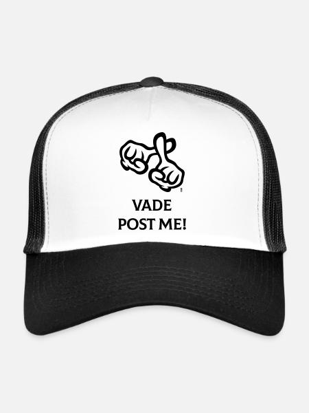 Vade Post Me! (Cross / Bible / Religion / 1C) - Trucker Cap - white/black - Front