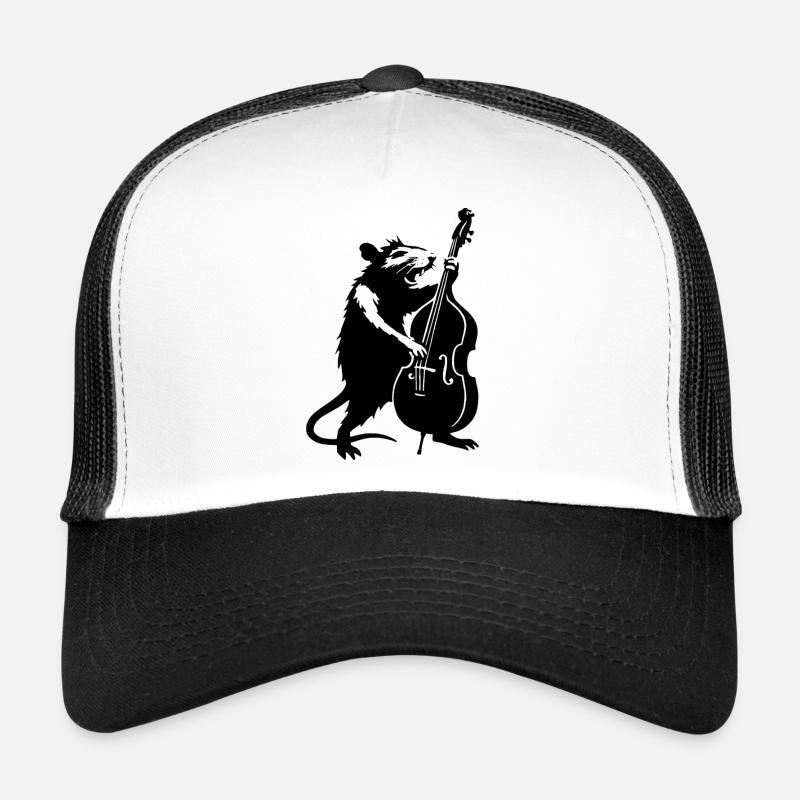Bär mit Cello Monochrom Trucker Cap