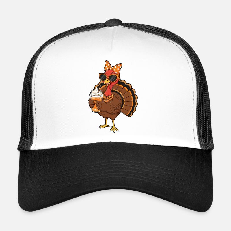 Truthahn Kaffee Liebhaber Lustig Thanksgiving Vibe Trucker Cap