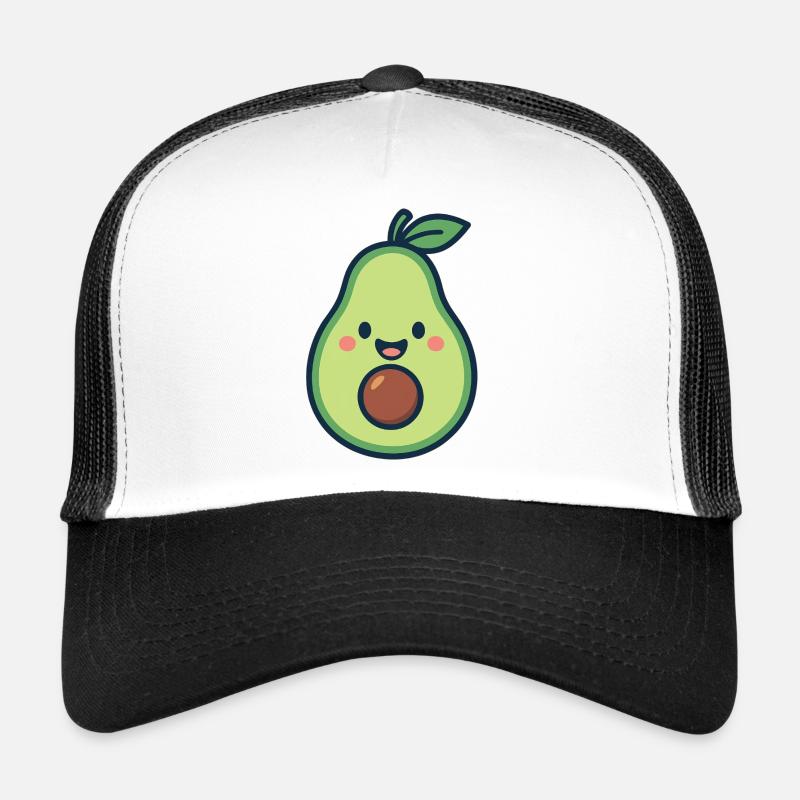 Happy Avocado - Trucker Cap - Weiß/Schwarz