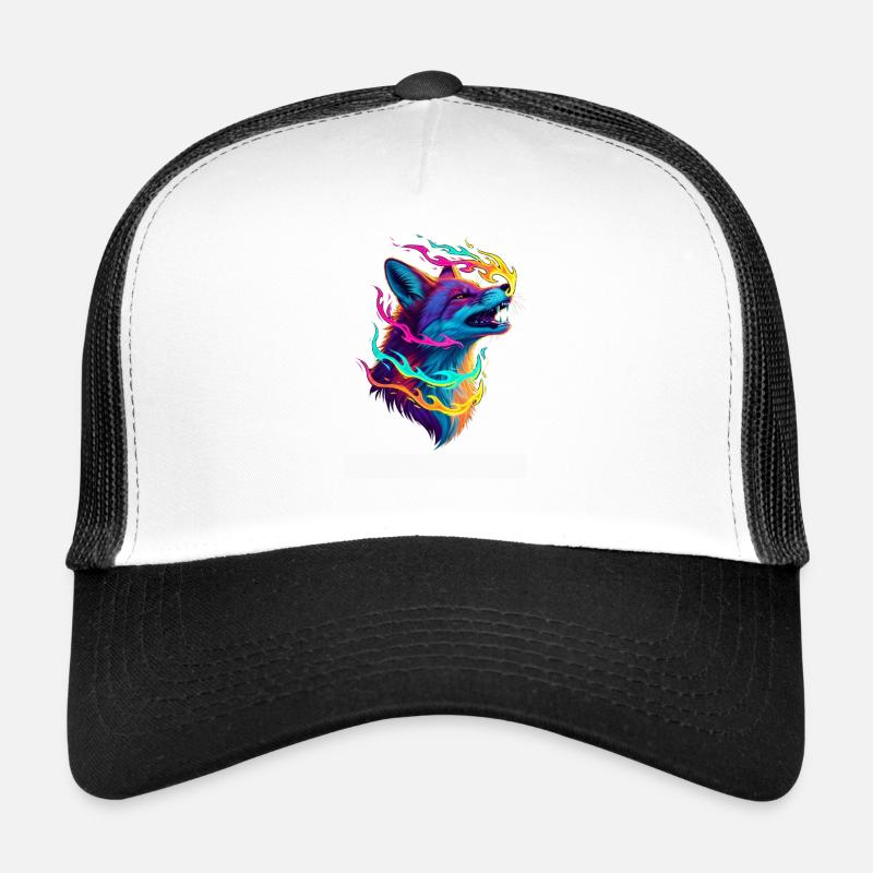 Sort de flamme de loup néon Casquette trucker 