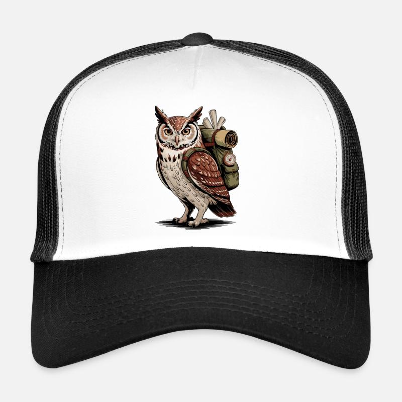 Eulenabenteuer mit Rucksack - Trucker Cap - Weiß/Schwarz