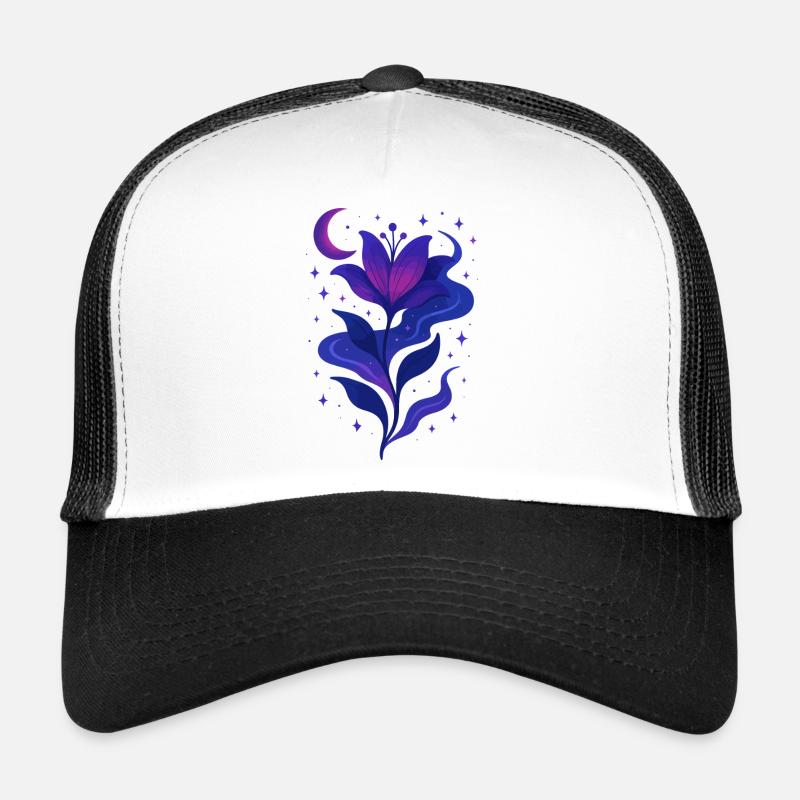 Minuit Floraison Galaxie Fleur Casquette trucker 