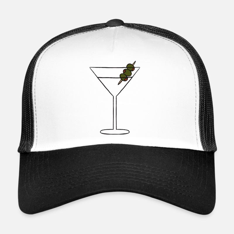 Silhouette de Martini en brochette d’olive Casquette trucker 