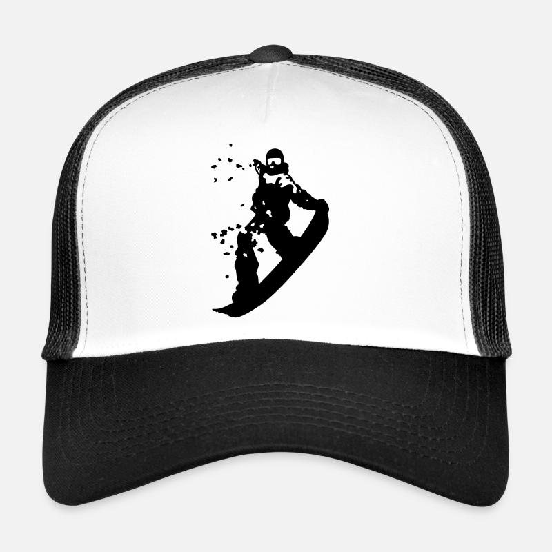 Snowboard - Trucker Cap - Weiß/Schwarz