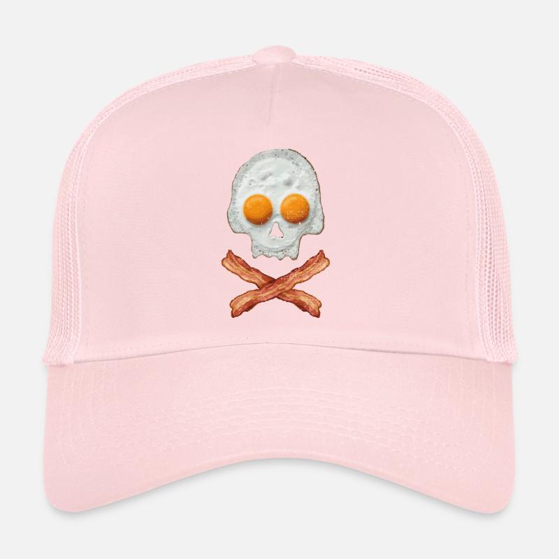 Crâne d’œuf frit avec croix de bacon Casquette trucker 