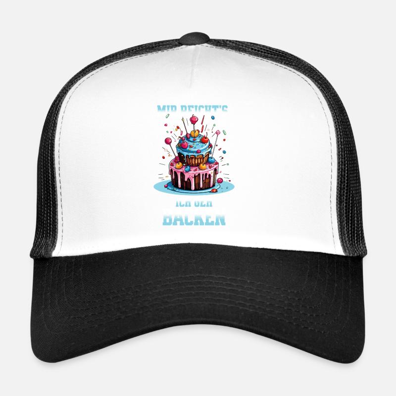 Backen Bäckerin Backkönigin Backfee Torte Kuchen - Trucker Cap - Weiß/Schwarz