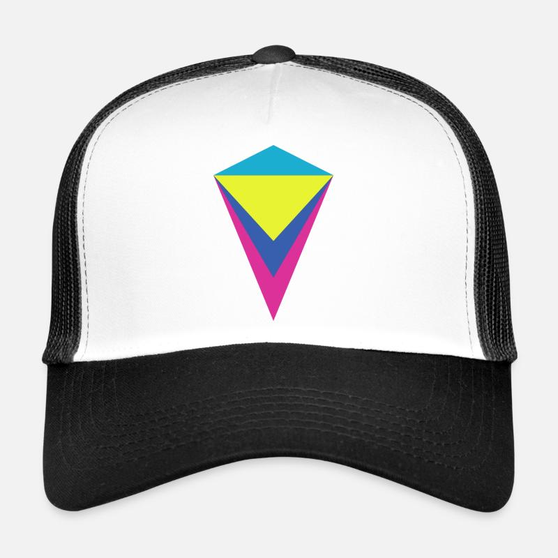 Multi-layered neon diamond Trucker Cap