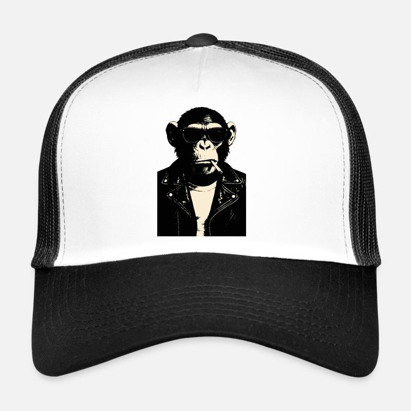 Le Singe Rebelle en Cuir Casquette trucker 