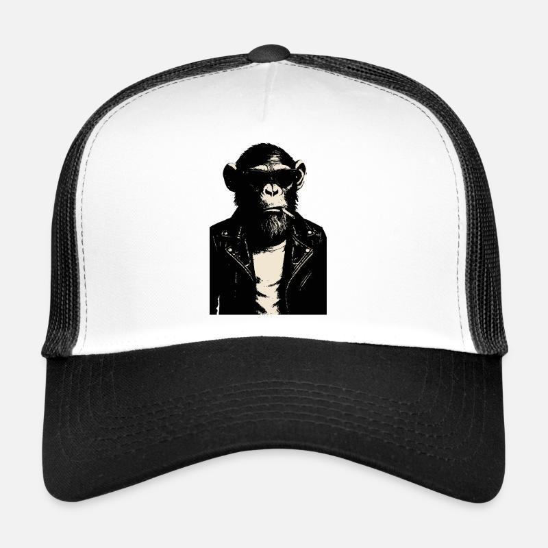 Monkey Rebel Lederjacke Trucker Cap