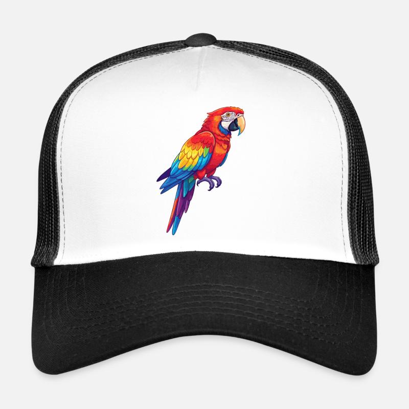 Aquarelle colorée de perroquets arc-en-ciel Casquette trucker 